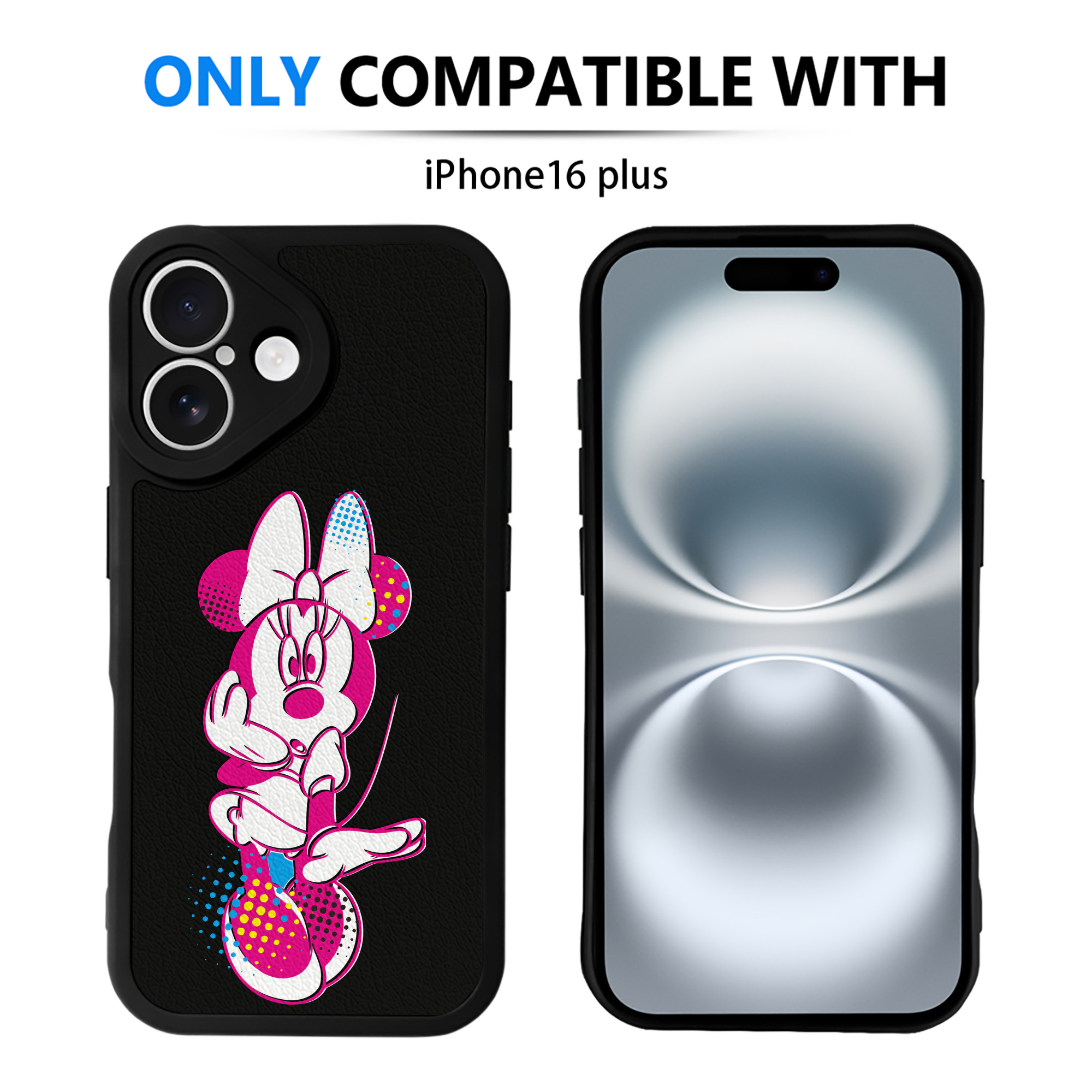 （画像用） ミッキーマウス Mickey Mouse 【iPhone 16シリーズ対応】シリコンスマホケース（レザー調） 材質：シリコン